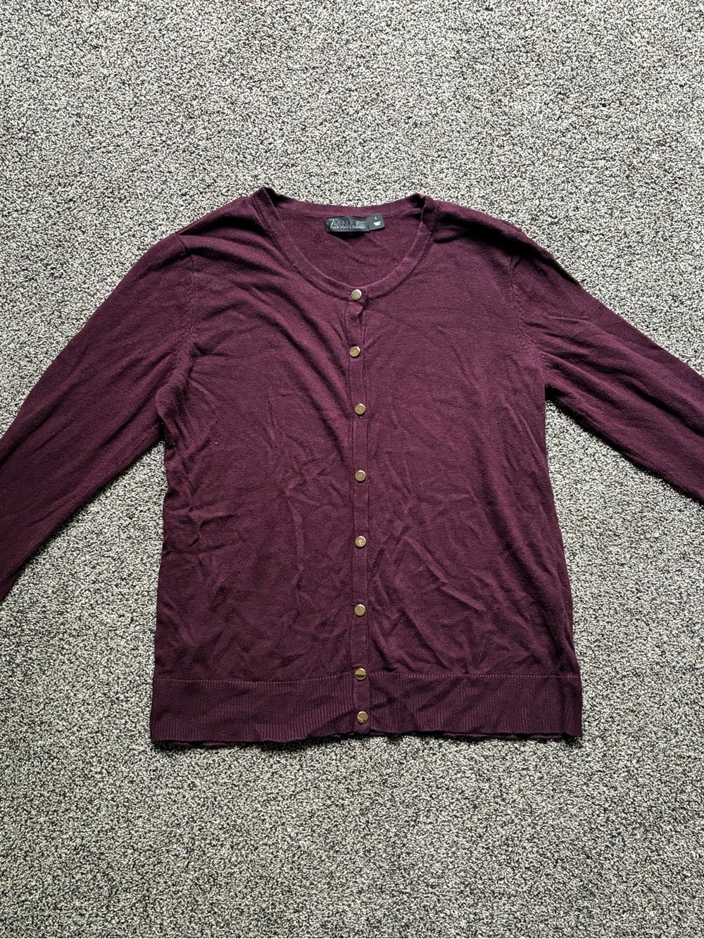 New York & Company Plum Purple Button Up Cardigan Sweater, Size Large